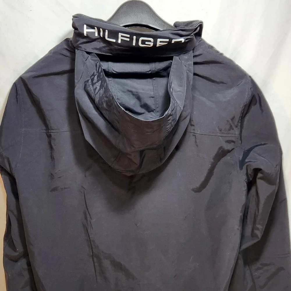Tommy Hilfiger Mens Windbreaker Yacht Sailing Jacket Size Large‎ Black
